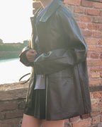 Roel Leather Half Jacket