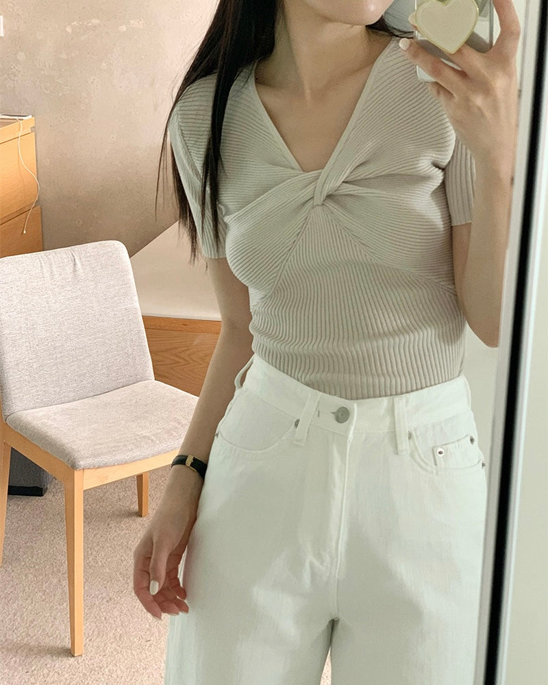 Twist Short Sleeves Knit
