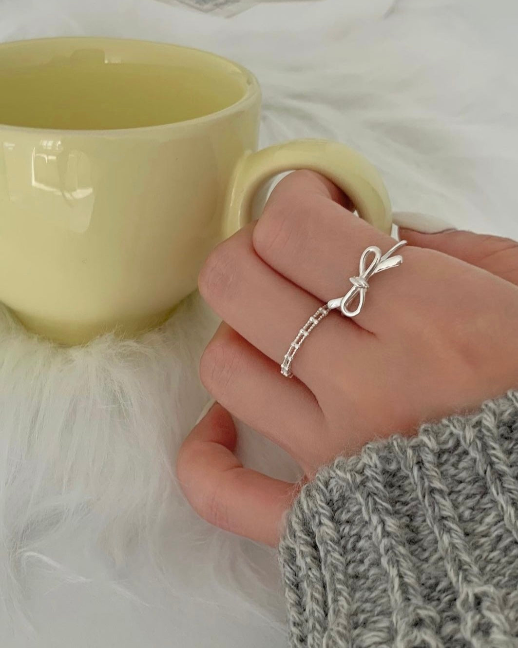 Ribbon Silver Ring