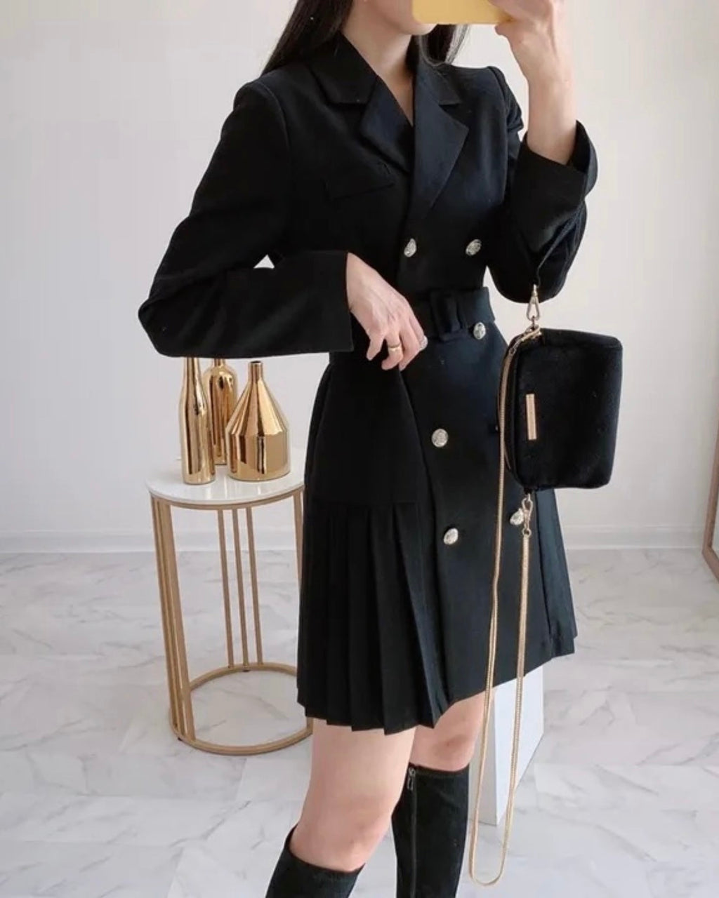 Pleats Jacket Dress