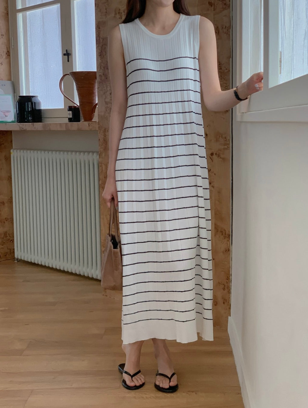 Striped Pleats Dress