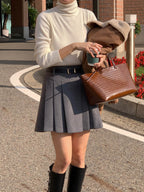 [S,M] Tommy Wool Skirt + Belt