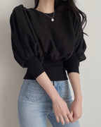 Puff Back-Zip Pullover