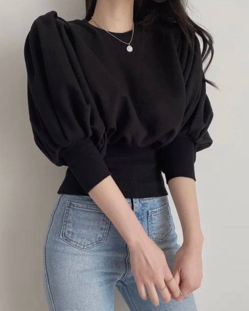 Puff Back-Zip Pullover