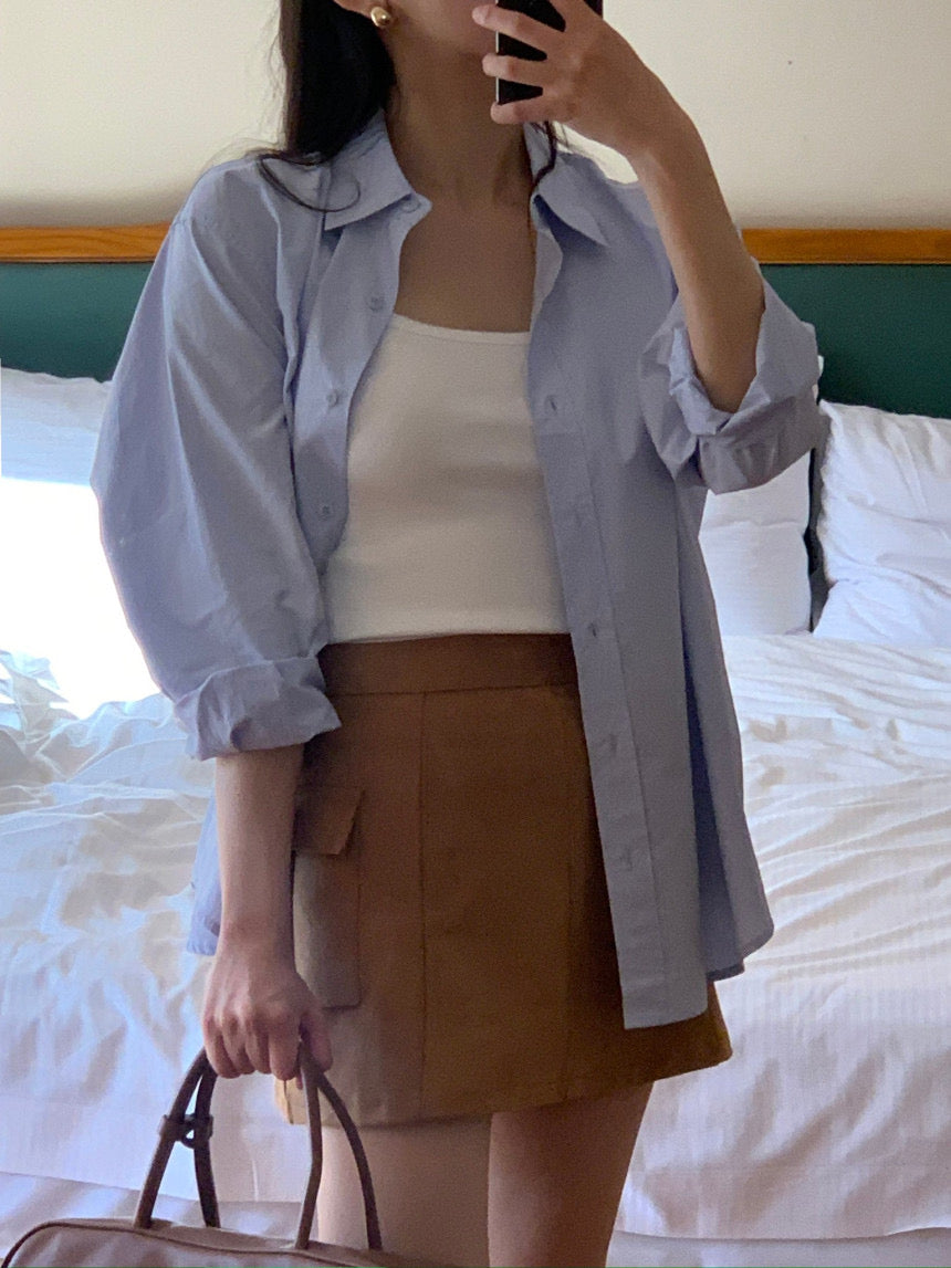 [S,M] Suede Pocket Skirt