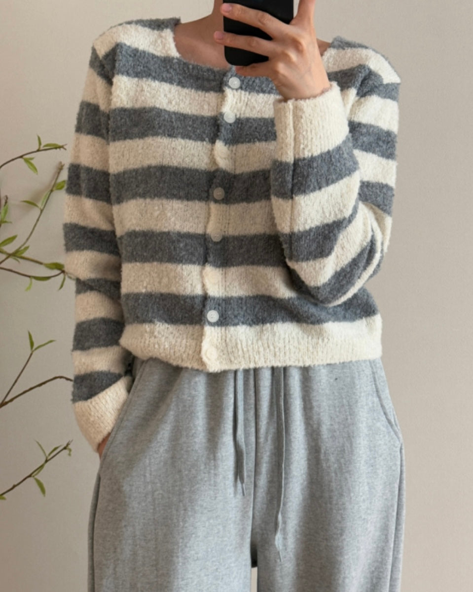 Boucle Striped Cardigan