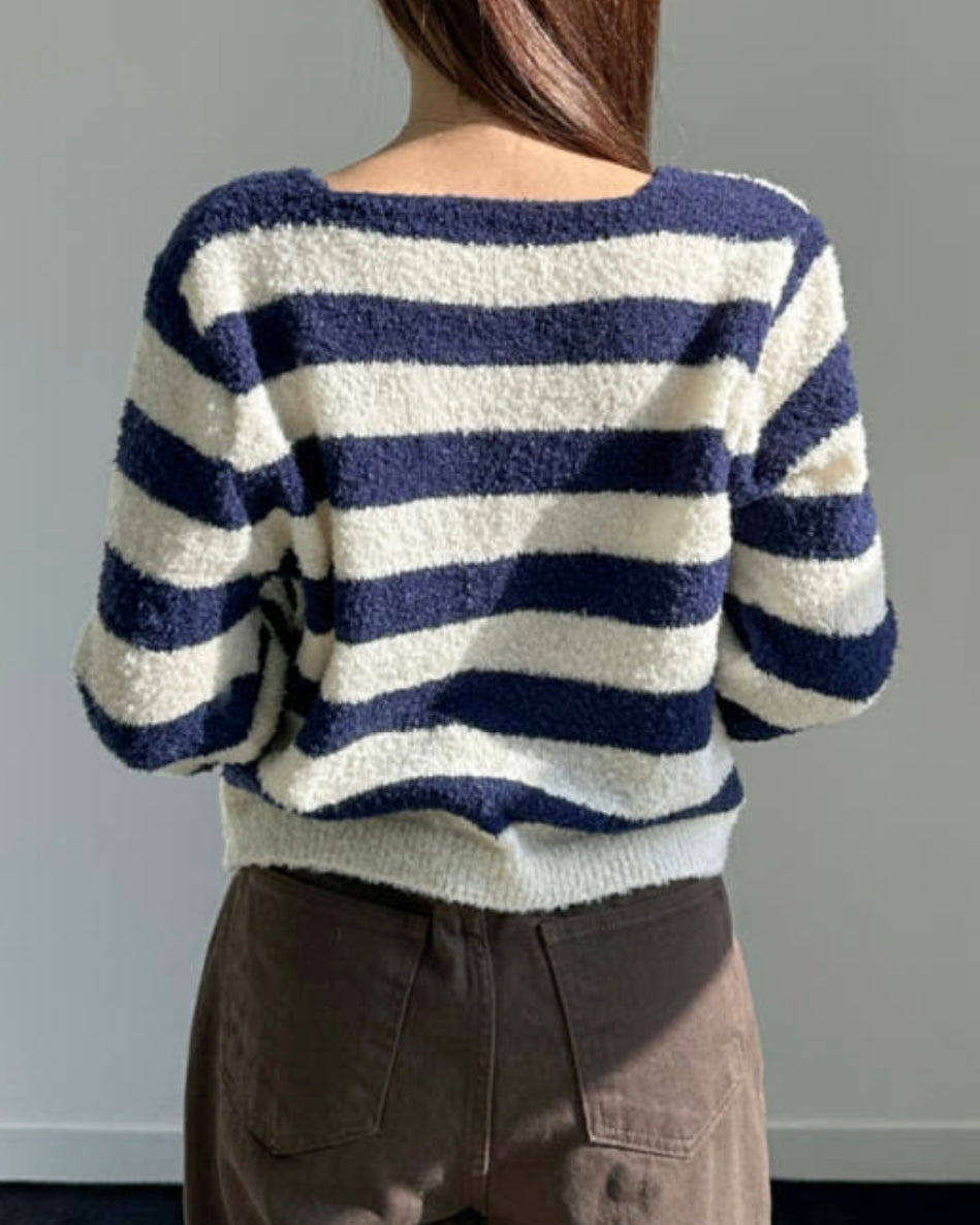 Boucle Striped Cardigan