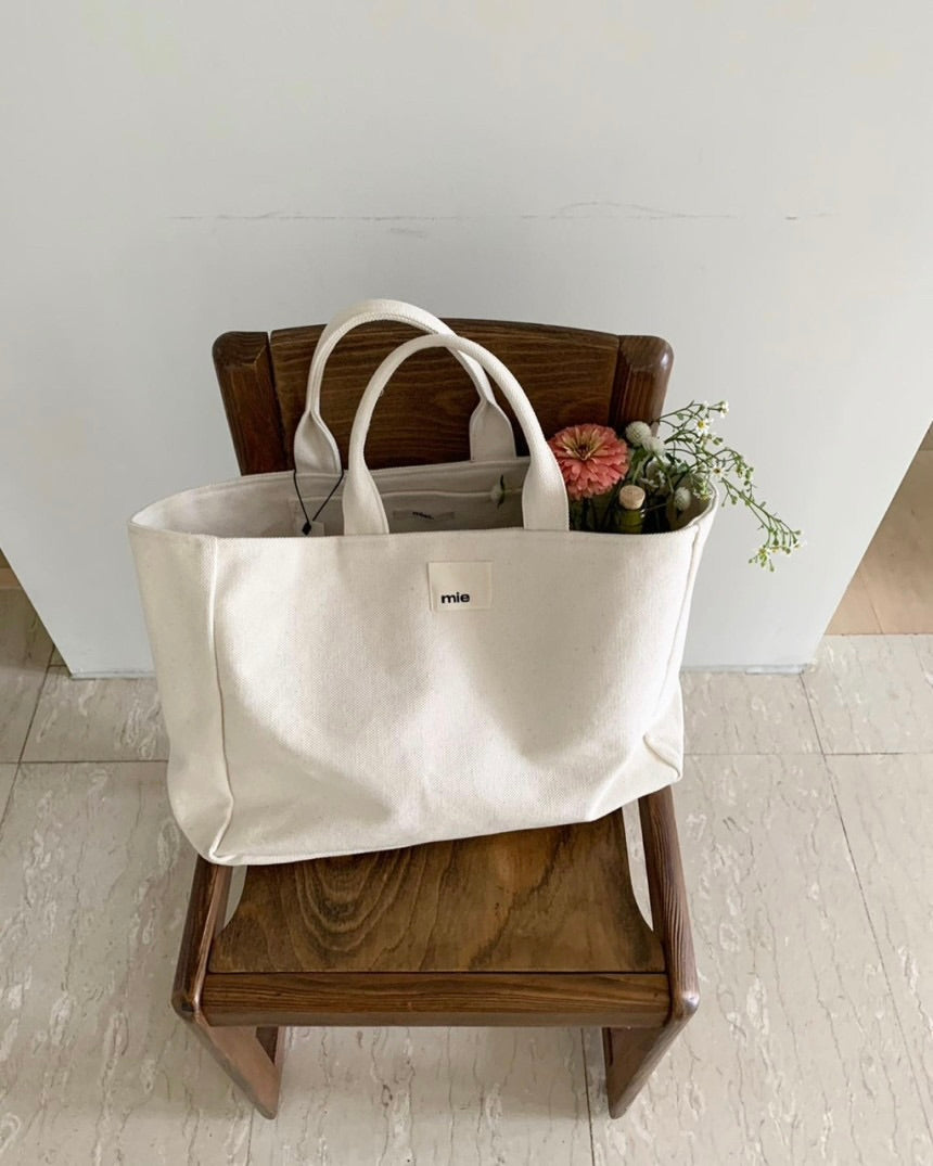 Ecru Canvas Tote Bag
