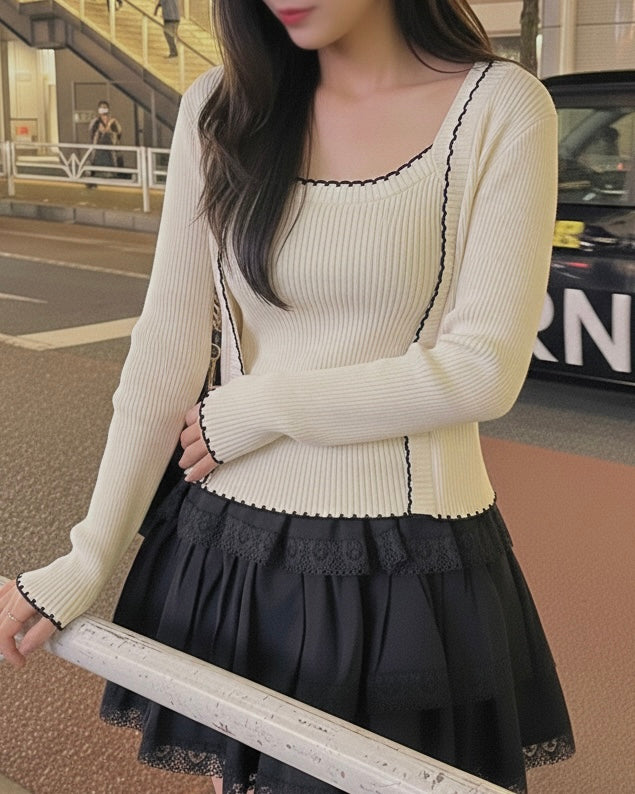 Wave Knit Cardigan Set