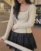 Wave Knit Cardigan Set