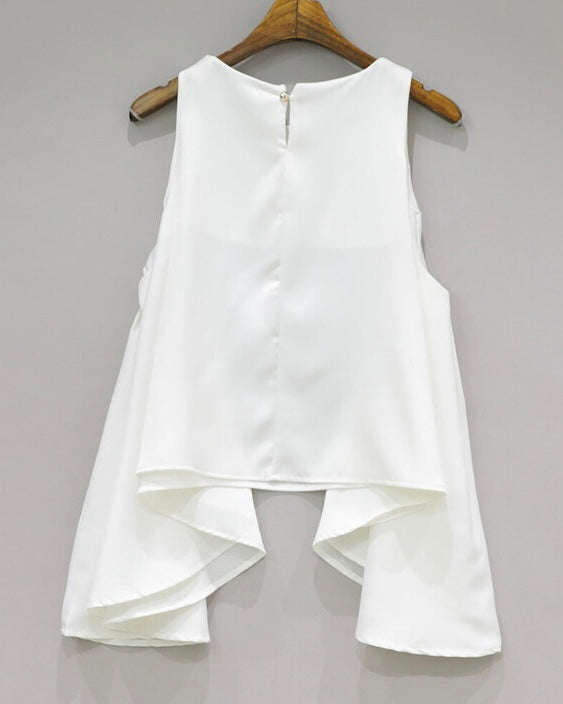Flared Sleeveless Blouse