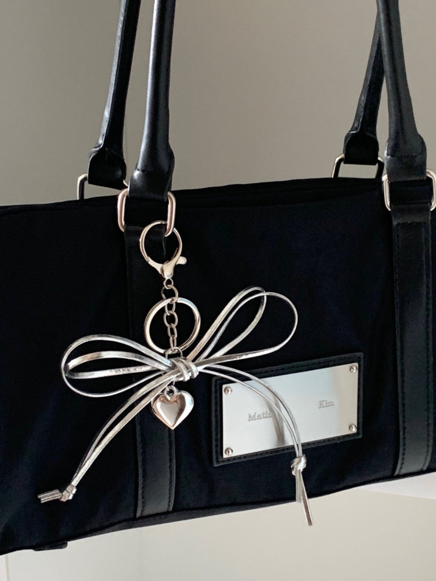 Silver Ribbon Keyring