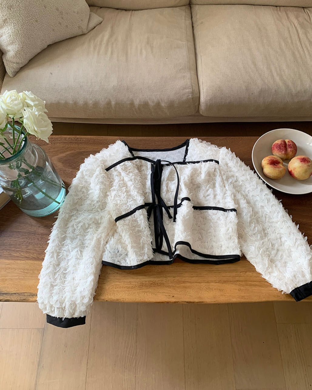 Floral Ribbon Cardigan