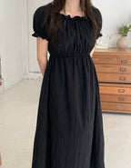 Off-Shoulder Back Ribbon Dress