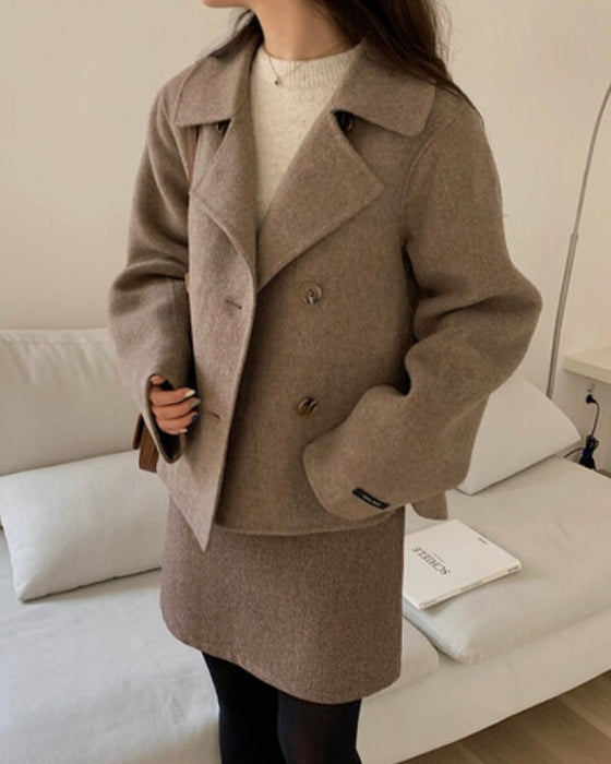 Double 90% Wool Short Coat