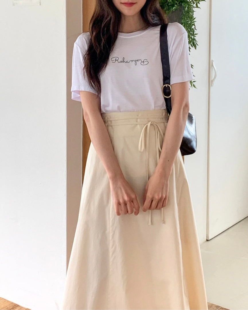 Cotton Ribbon String Skirt