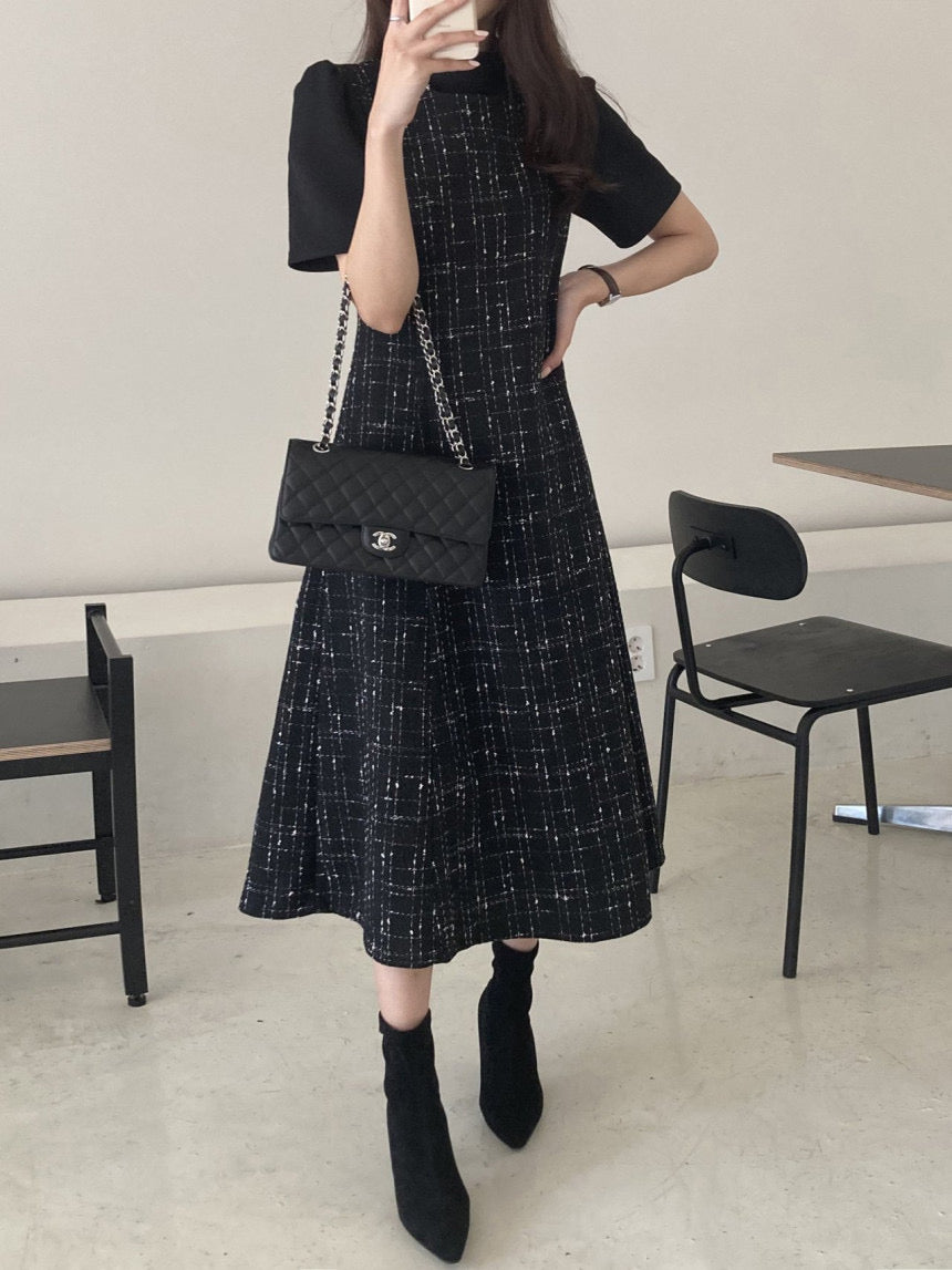 Lia Tweed Flared Dress