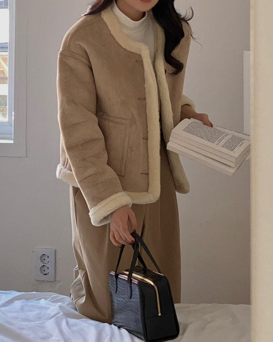 Stitch Shearling Jacket - 60% Wool