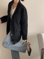 Black 100% Wool Jacket with Padded Vest