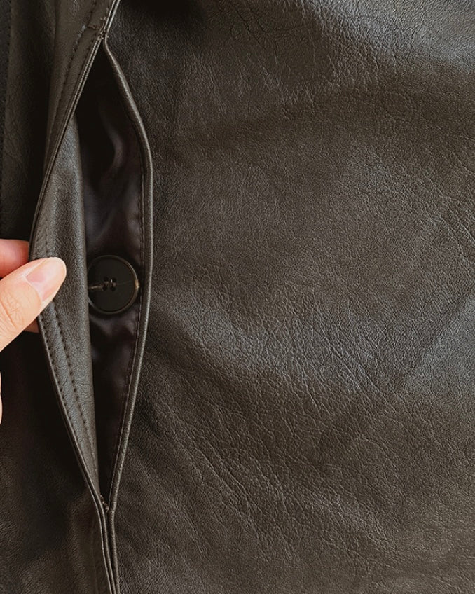 Roel Leather Half Jacket
