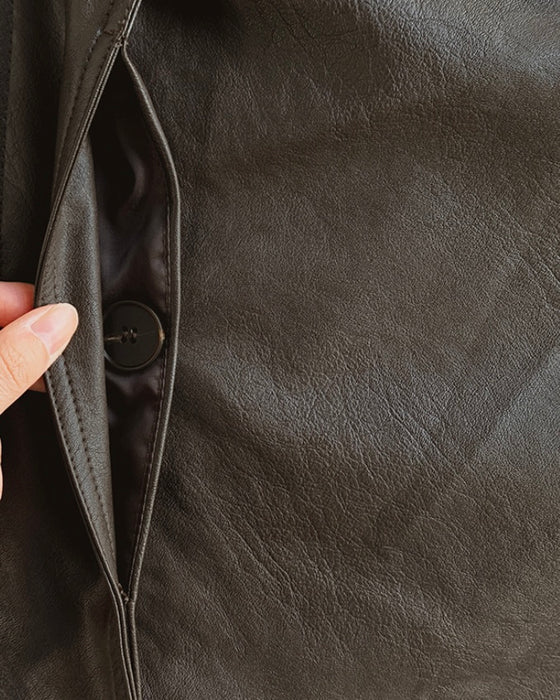 Roel Leather Half Jacket