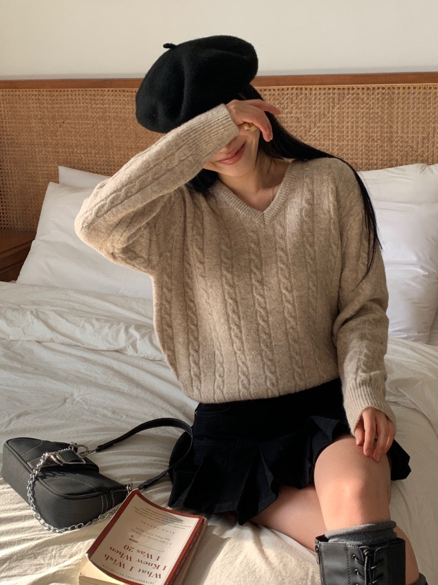Mocha Cable Knit