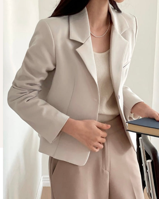 Two-Button Cropped Jacket