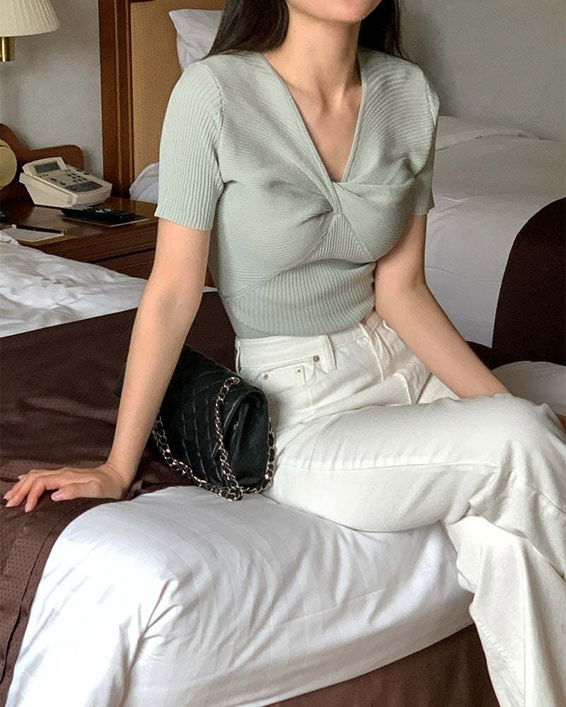 Twist Short Sleeves Knit