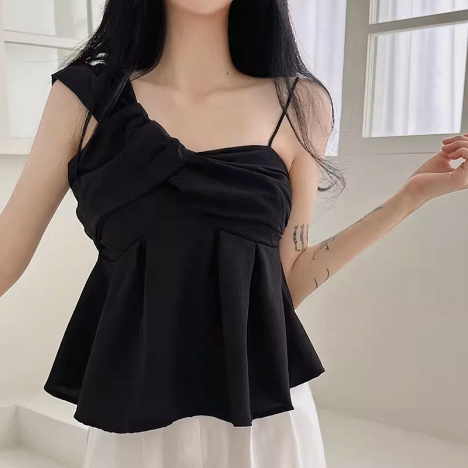 One Shoulder Twist Blouse