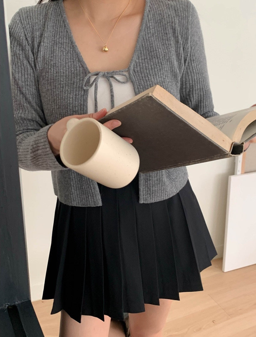 Cashmere Wool Ribbon Cardigan