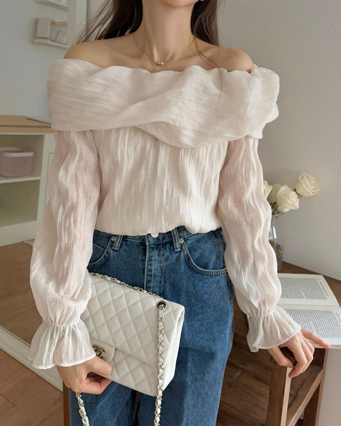 Piano Off-Shoulder Blouse