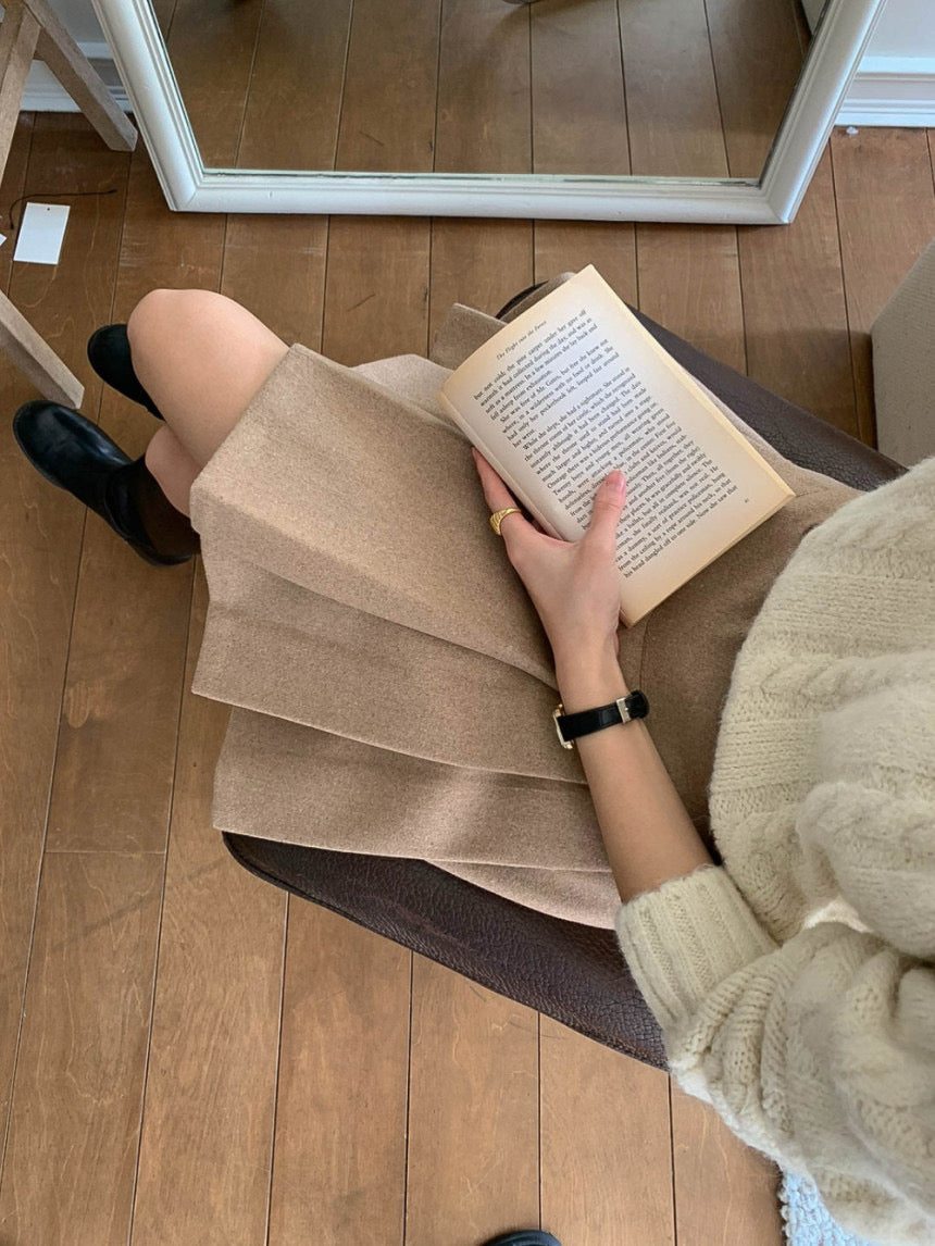 [S,M] Tommy Wool Skirt + Belt