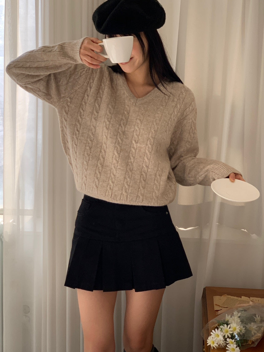 Mocha Cable Knit