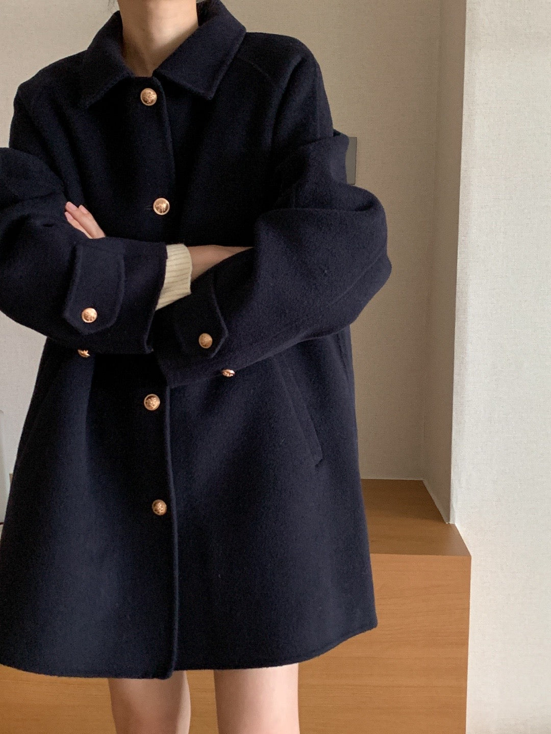 Premium Clair Wool Coat with Inner Padded Vest