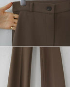 [S,M] Hidden Banding Flared Slacks