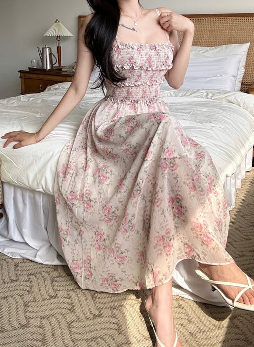 Flower Back Ribbon Dress