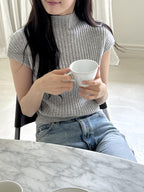 [ Pre-order ] Ribbed Cap-Sleeve Knit