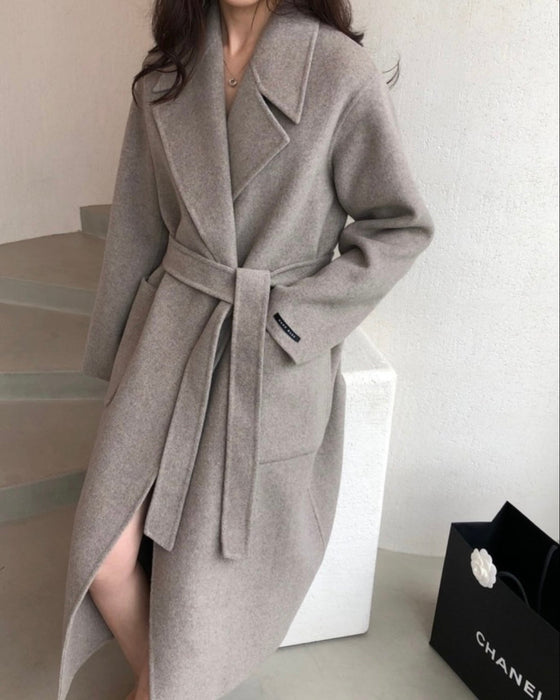 French Grey 90% Wool Coat