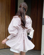 [ Pre-order ] Back Strap Shirt Mini Dress