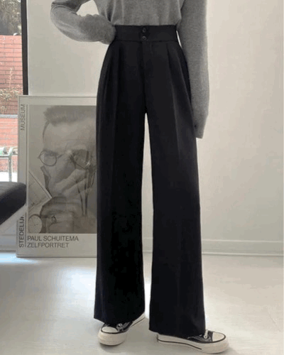 [S,M] High-Waist Banding Slacks