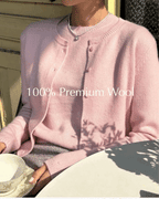 100% Wool Pink Cardigan