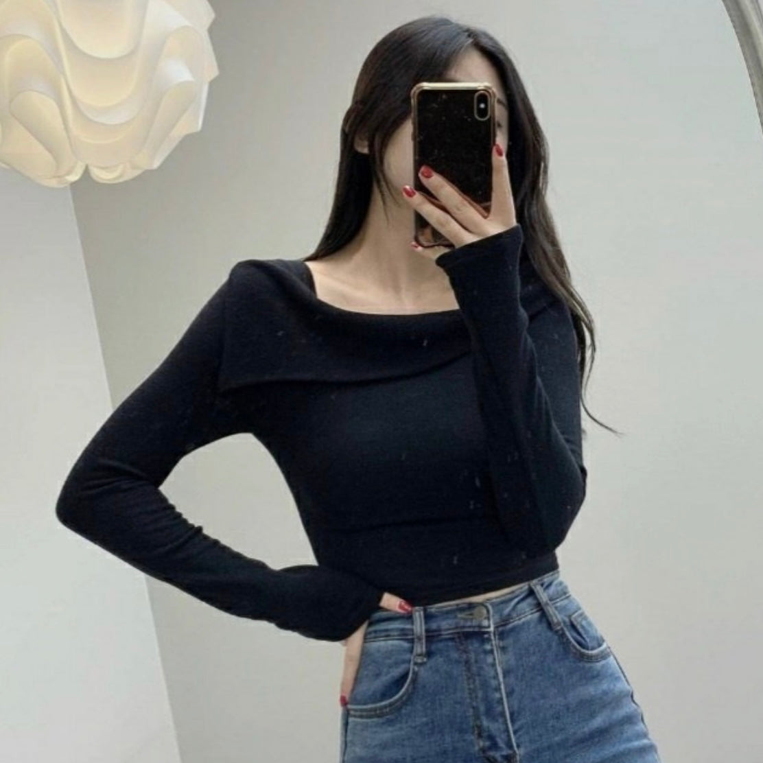 Unbalanced Shoulder Long Sleeve
