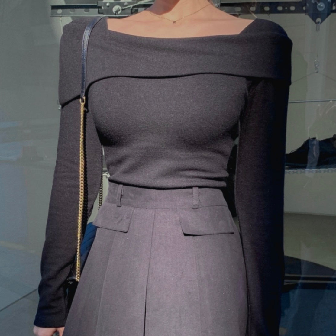 Unbalanced Shoulder Long Sleeve