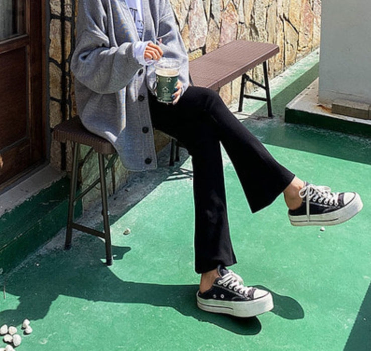 Ribbed Flare Pants