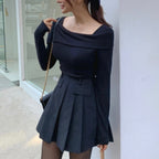 Unbalanced Shoulder Long Sleeve