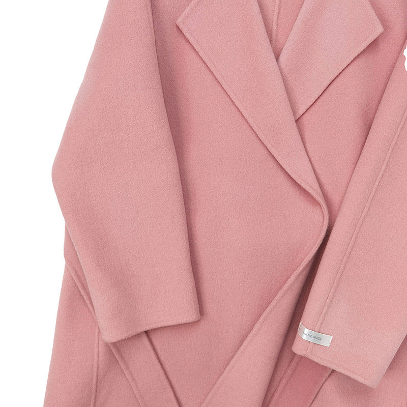 Pink Handmade 100% Wool Coat