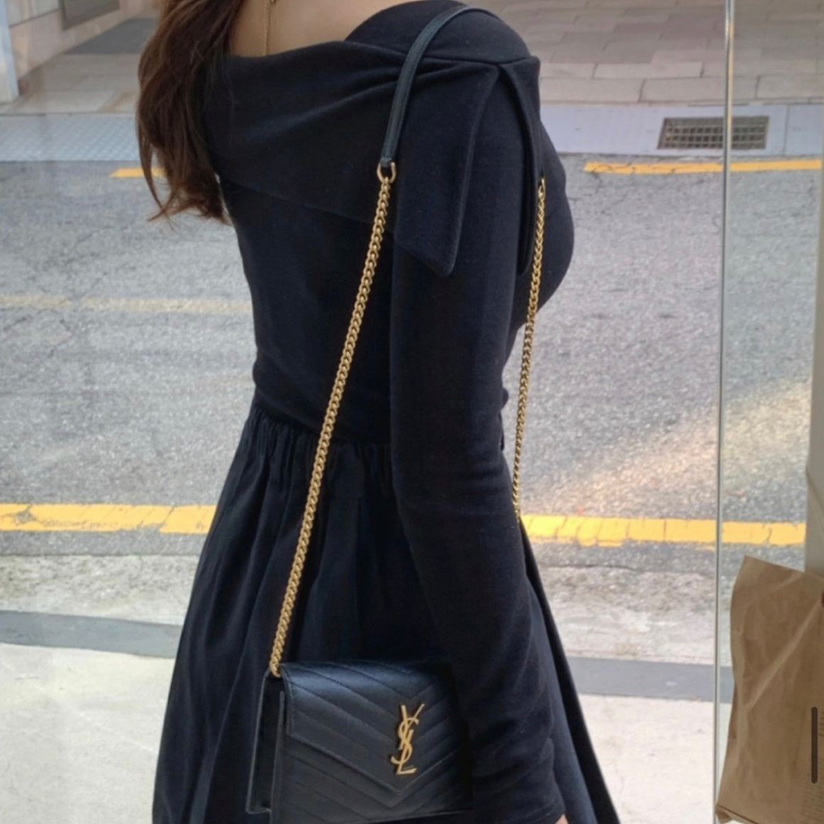 Unbalanced Shoulder Long Sleeve