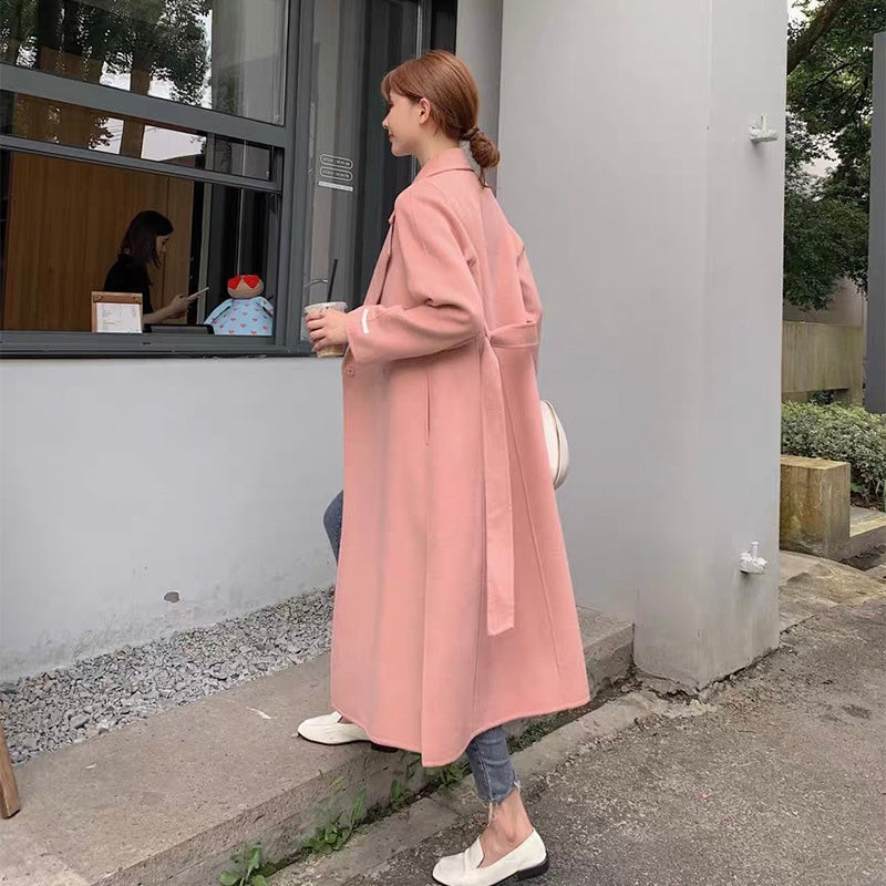 Pink Handmade 100% Wool Coat