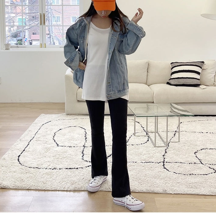 Ribbed Flare Pants