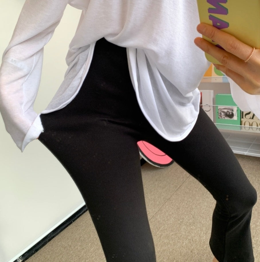 Ribbed Flare Pants